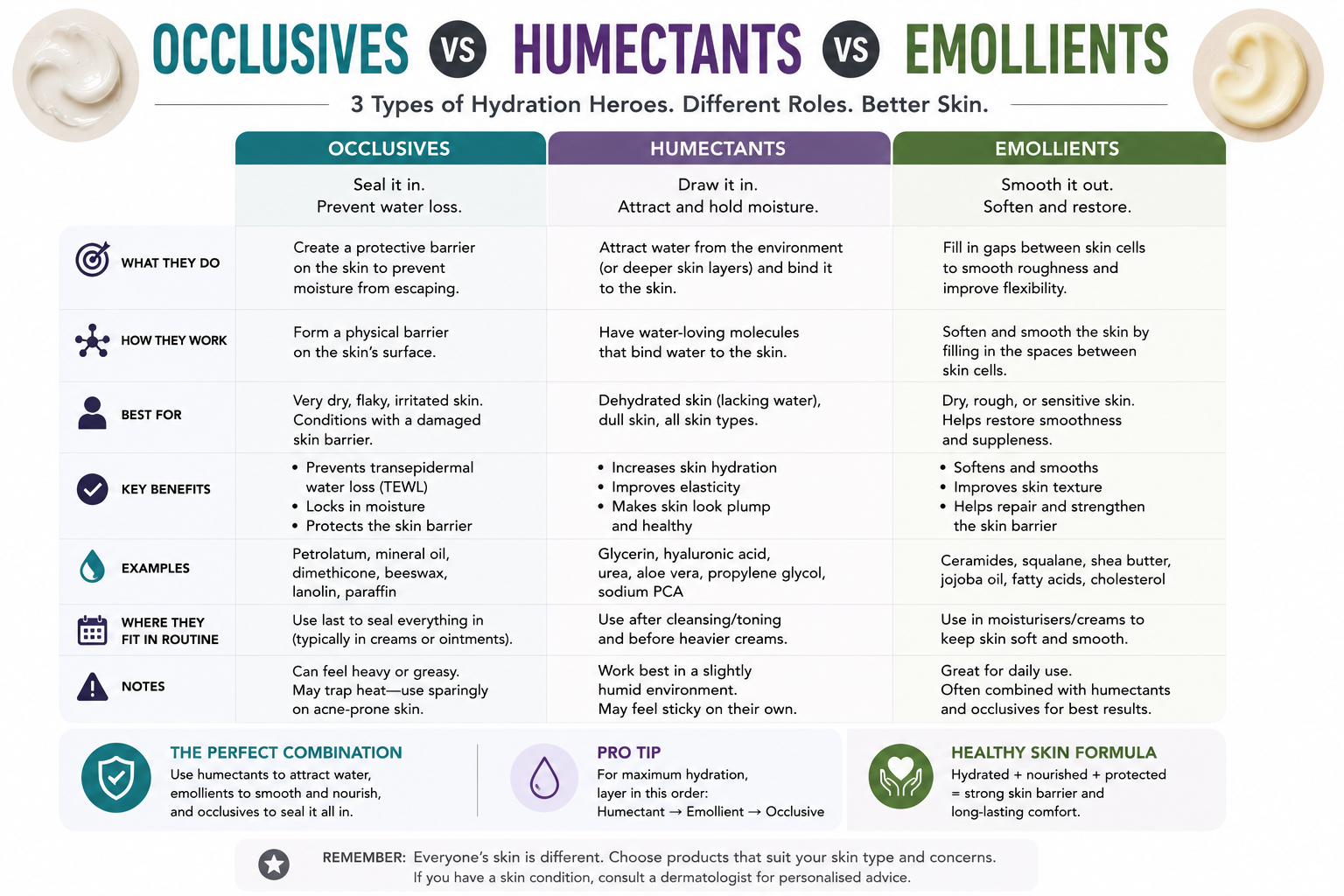 Occlusives vs Humectants vs Emollients Australia