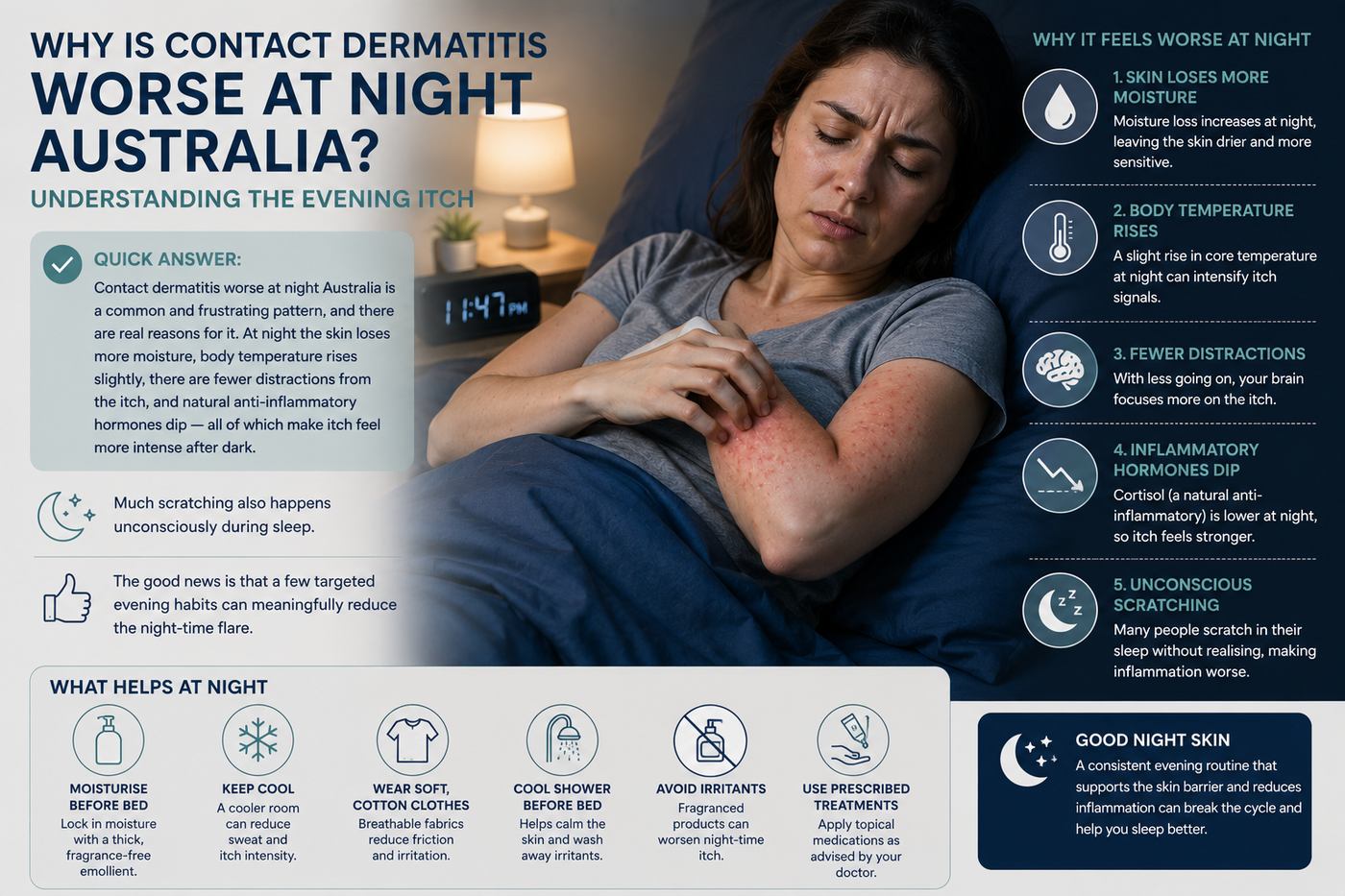 Why Is Contact Dermatitis Worse at Night Australia