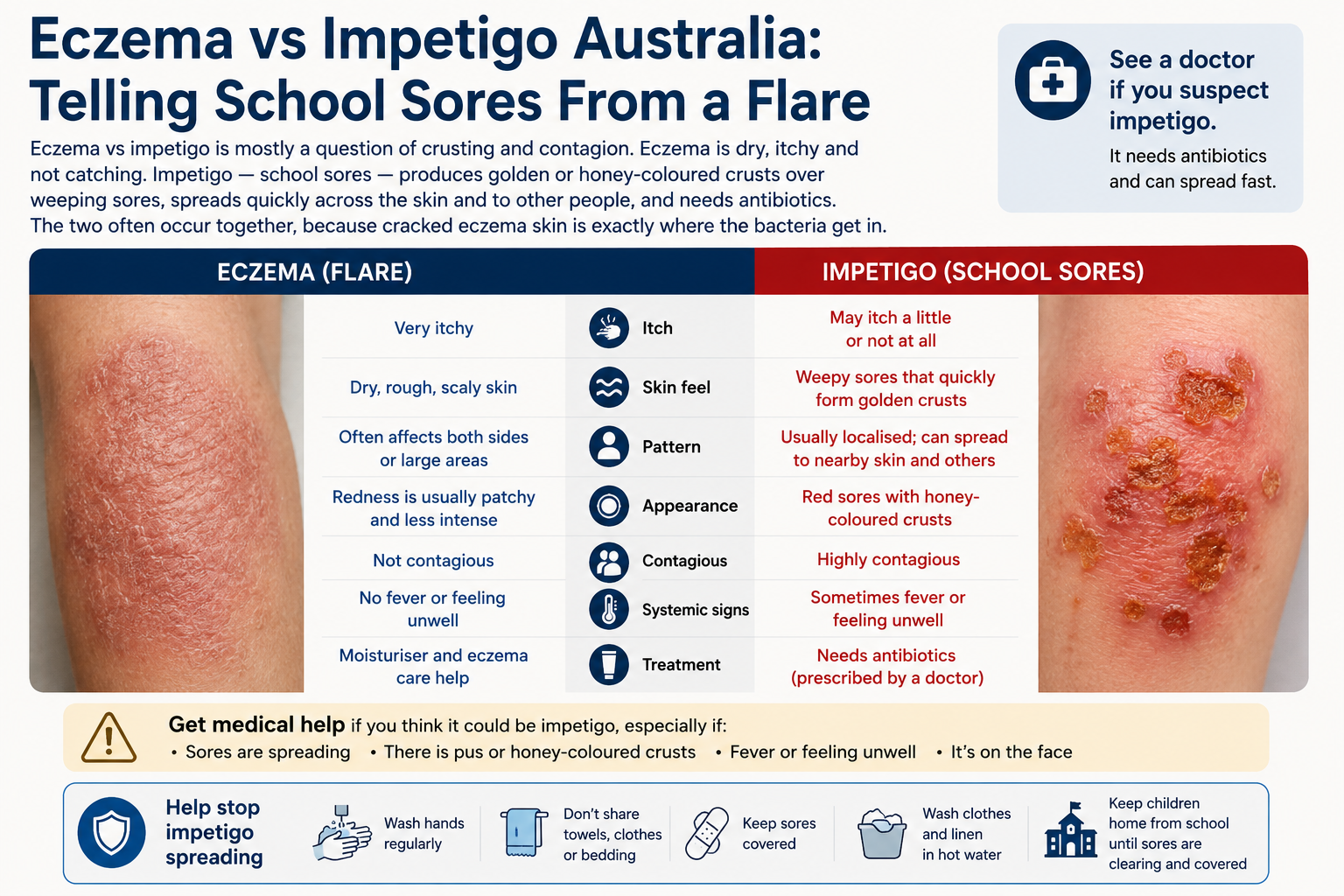 Eczema vs Impetigo Australia