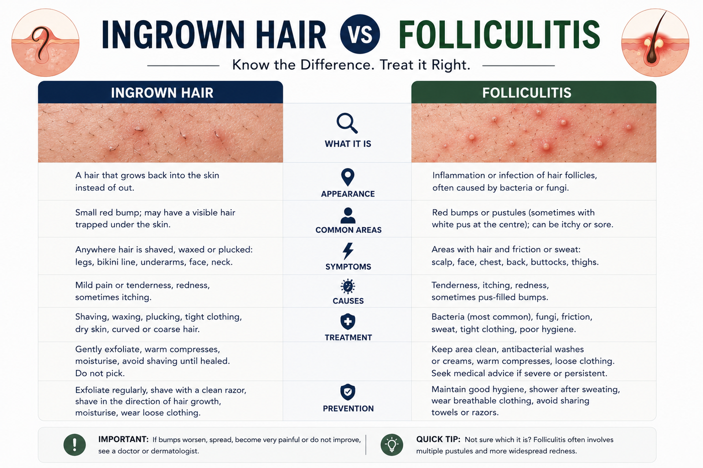 Ingrown Hair vs Folliculitis Australia