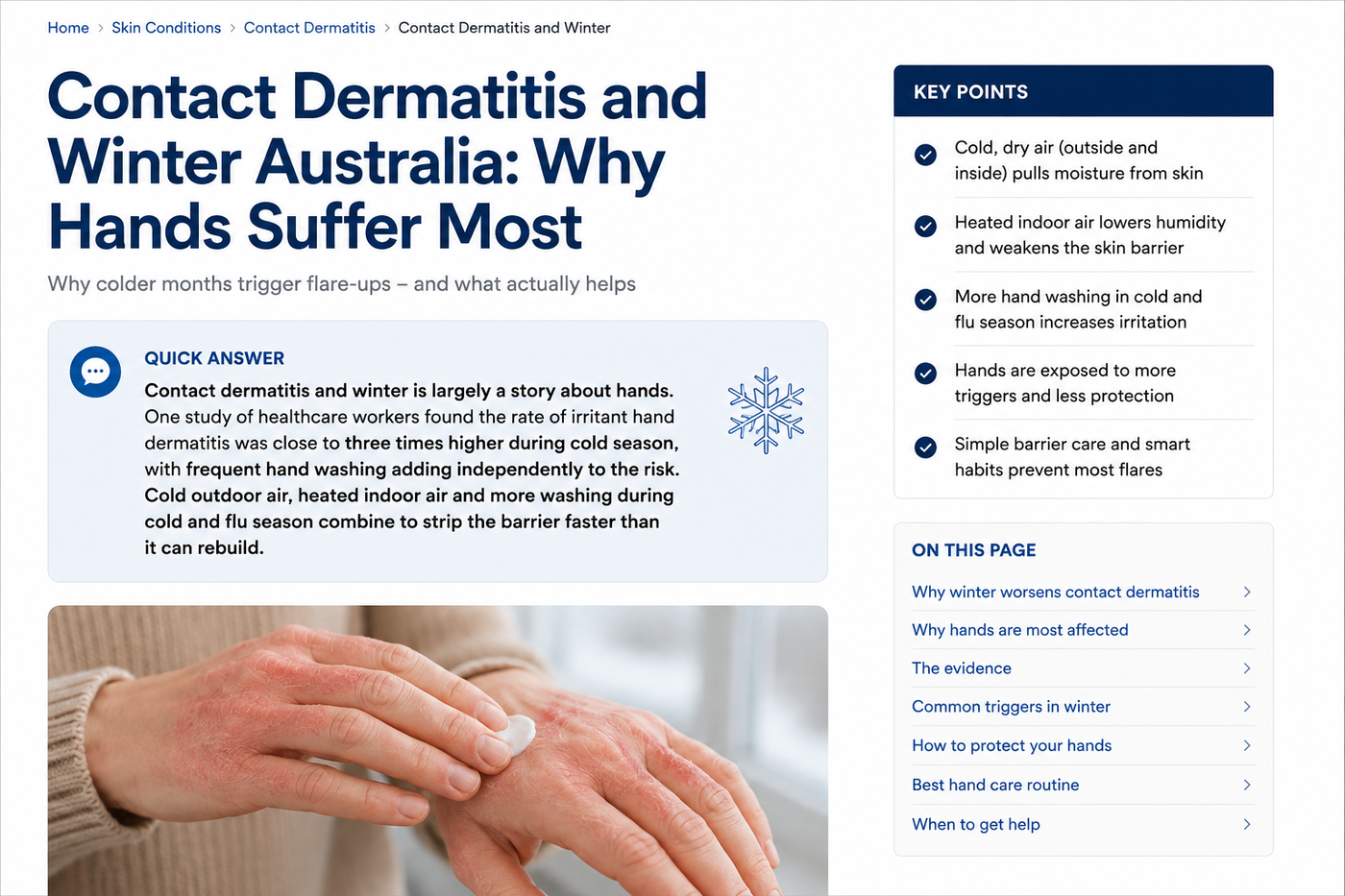Contact Dermatitis and Winter Australia