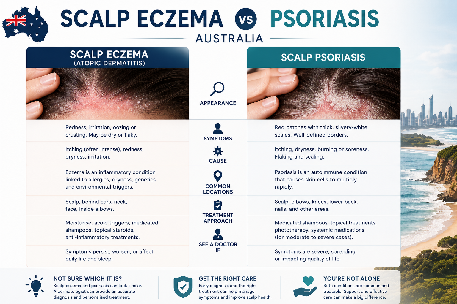 Scalp Eczema vs Psoriasis Australia