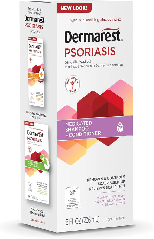 Medicated psoriasis shampoo and conditioner with salicylic acid