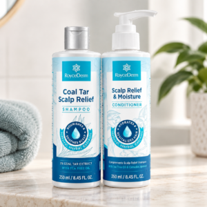 RoyceDerm Coal Tar Shampoo & Scalp Conditioner Set — 2 × 250ml
